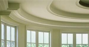 Beautiful curved cornice ceiling manufactured by 
#ceilingpanelsqld
#cornice #plaster #fibrousplaster #architecture #interiordesign 
#ceiling #ceilingdesign
#plastering #plasteringlife